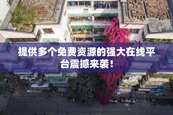 提供多个免费资源的强大在线平台震撼来袭！