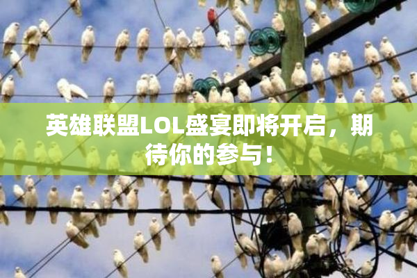 英雄联盟LOL盛宴即将开启，期待你的参与！