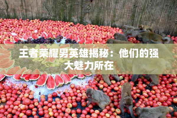 王者荣耀男英雄揭秘：他们的强大魅力所在
