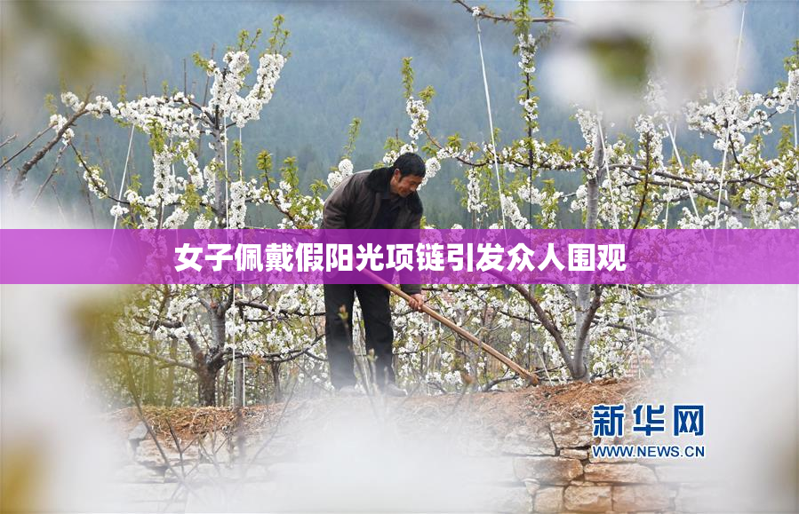 女子佩戴假阳光项链引发众人围观