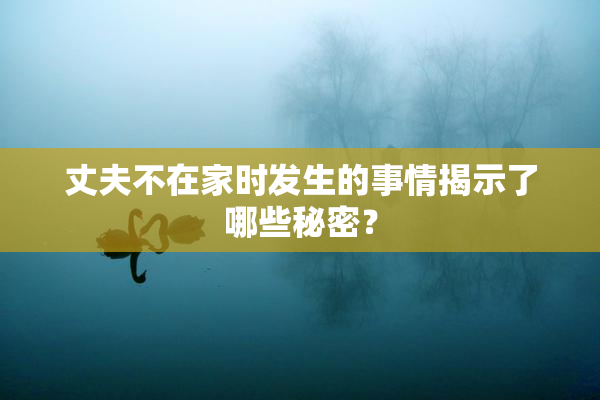 丈夫不在家时发生的事情揭示了哪些秘密？