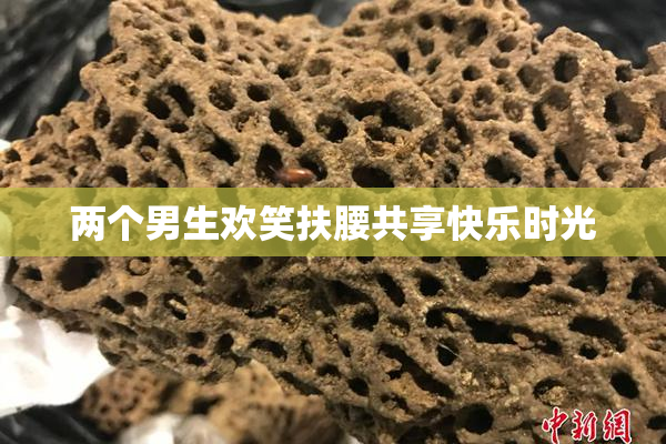 两个男生欢笑扶腰共享快乐时光