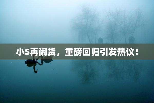 小S再闹货，重磅回归引发热议！