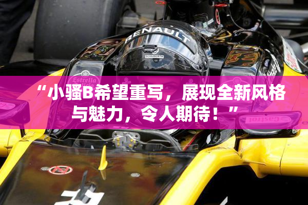“小骚B希望重写，展现全新风格与魅力，令人期待！”