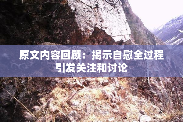 原文内容回顾：揭示自慰全过程引发关注和讨论