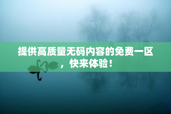 提供高质量无码内容的免费一区，快来体验！