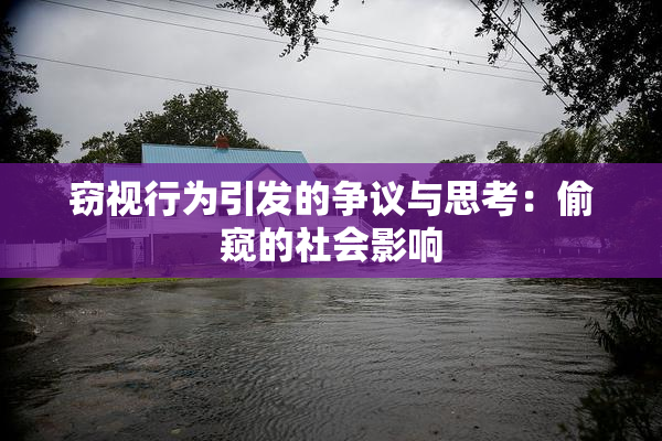 窃视行为引发的争议与思考：偷窥的社会影响