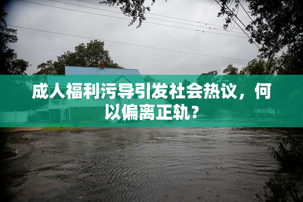 成人福利污导引发社会热议，何以偏离正轨？