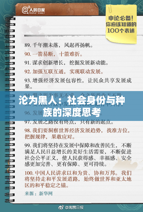 沦为黑人：社会身份与种族的深度思考