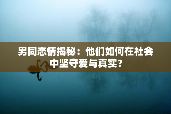 男同恋情揭秘：他们如何在社会中坚守爱与真实？