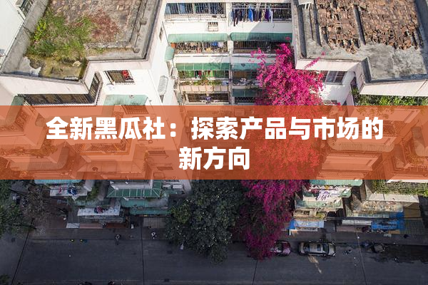 全新黑瓜社：探索产品与市场的新方向