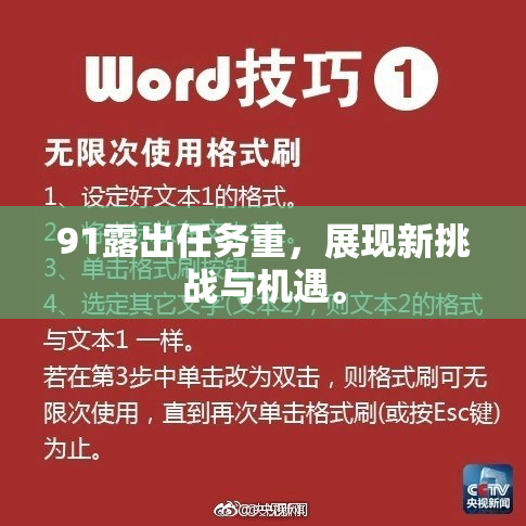 91露出任务重，展现新挑战与机遇。