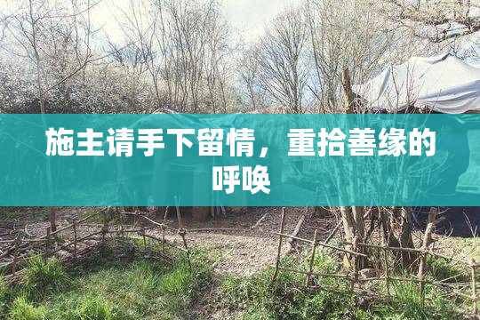 施主请手下留情，重拾善缘的呼唤