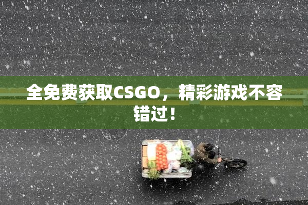 全免费获取CSGO，精彩游戏不容错过！