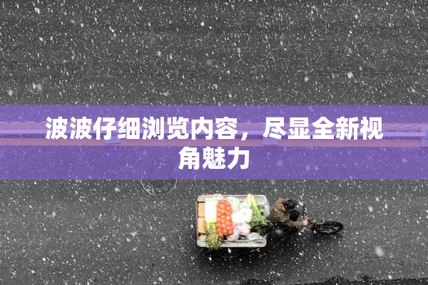 波波仔细浏览内容，尽显全新视角魅力