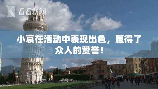 小哀在活动中表现出色，赢得了众人的赞誉！