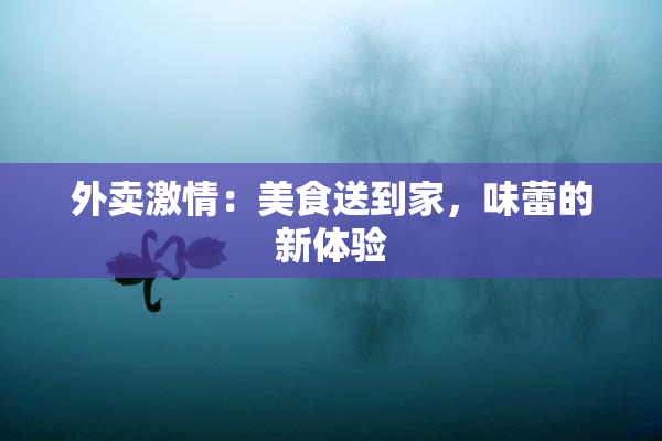 外卖激情：美食送到家，味蕾的新体验