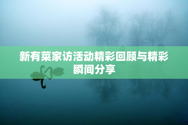 新有菜家访活动精彩回顾与精彩瞬间分享