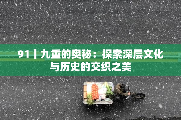 91丨九重的奥秘：探索深层文化与历史的交织之美
