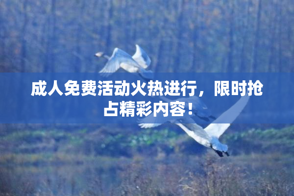成人免费活动火热进行，限时抢占精彩内容！