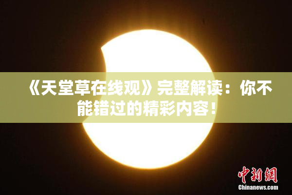 《天堂草在线观》完整解读：你不能错过的精彩内容！