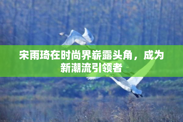 宋雨琦在时尚界崭露头角，成为新潮流引领者