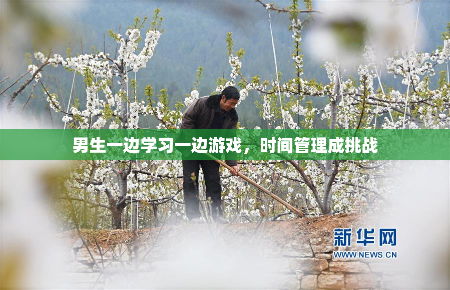 男生一边学习一边游戏，时间管理成挑战