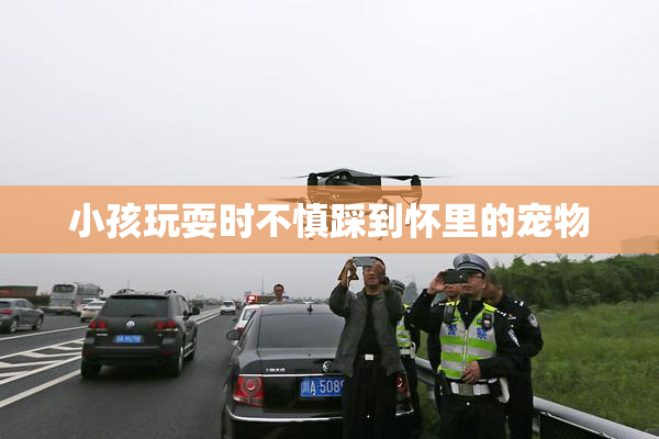 小孩玩耍时不慎踩到怀里的宠物
