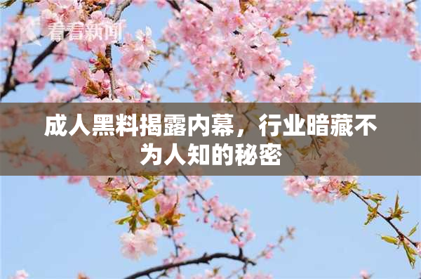 成人黑料揭露内幕，行业暗藏不为人知的秘密