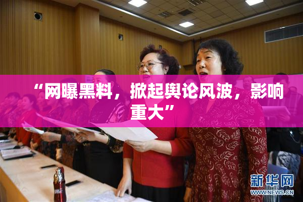 “网曝黑料，掀起舆论风波，影响重大”
