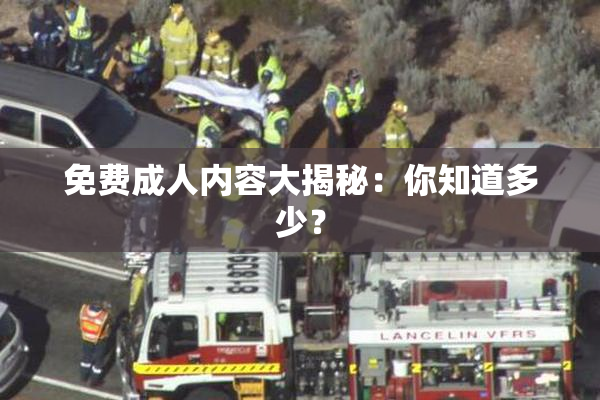 免费成人内容大揭秘：你知道多少？