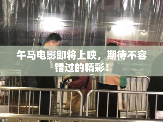 午马电影即将上映，期待不容错过的精彩！