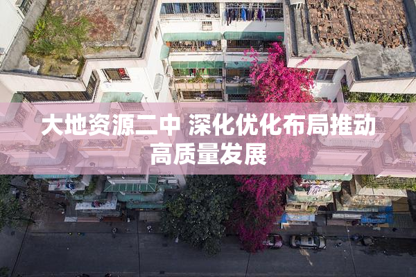 大地资源二中 深化优化布局推动高质量发展