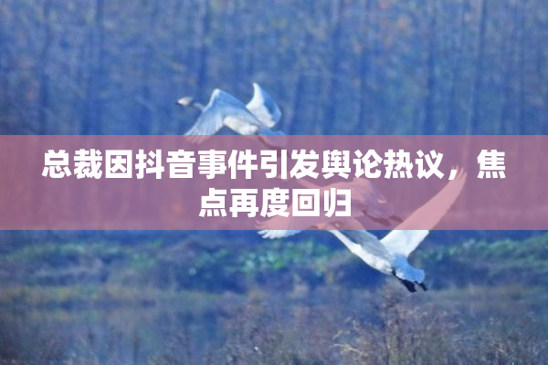 总裁因抖音事件引发舆论热议，焦点再度回归