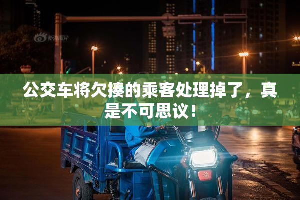 公交车将欠揍的乘客处理掉了，真是不可思议！