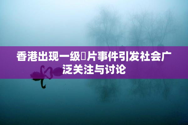 香港出现一级婬片事件引发社会广泛关注与讨论