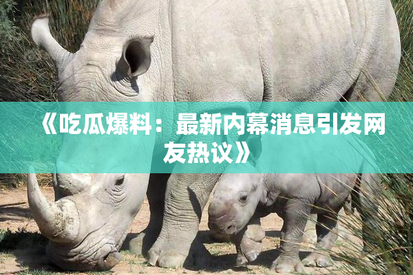 《吃瓜爆料：最新内幕消息引发网友热议》