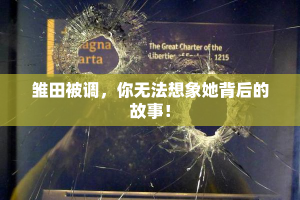 雏田被调，你无法想象她背后的故事！