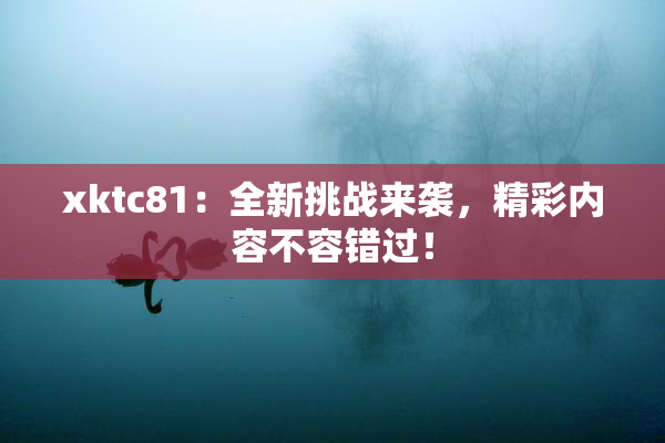 xktc81：全新挑战来袭，精彩内容不容错过！