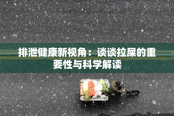 排泄健康新视角：谈谈拉屎的重要性与科学解读