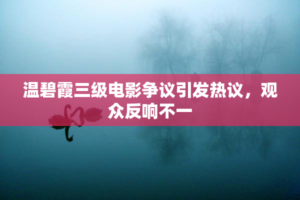 温碧霞三级电影争议引发热议，观众反响不一
