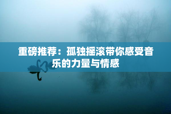 重磅推荐：孤独摇滚带你感受音乐的力量与情感