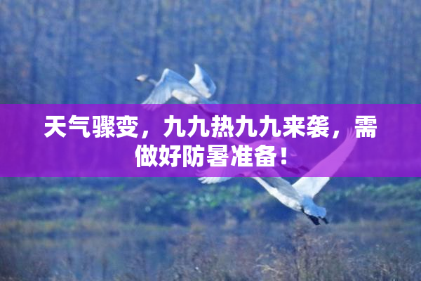 天气骤变，九九热九九来袭，需做好防暑准备！