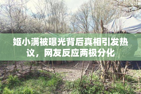 姬小满被曝光背后真相引发热议，网友反应两极分化