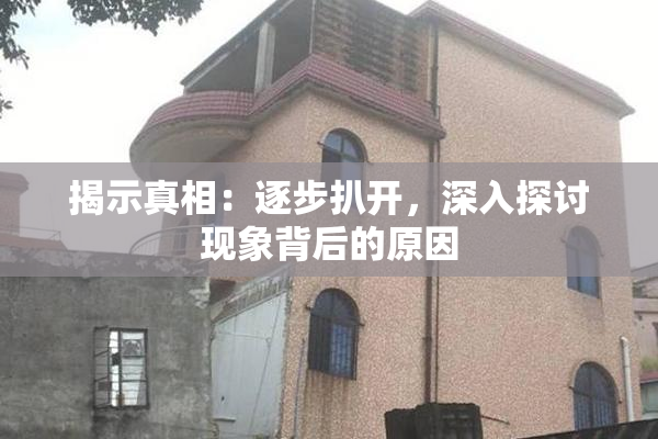 揭示真相：逐步扒开，深入探讨现象背后的原因