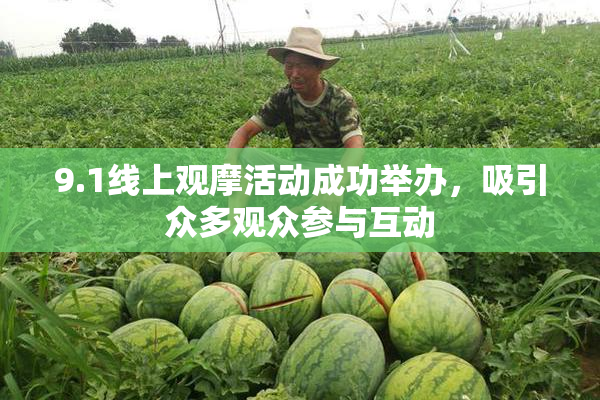 9.1线上观摩活动成功举办，吸引众多观众参与互动