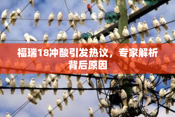福瑞18冲酸引发热议，专家解析背后原因