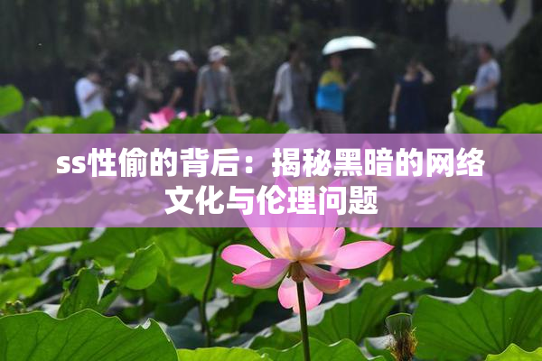 ss性偷的背后：揭秘黑暗的网络文化与伦理问题