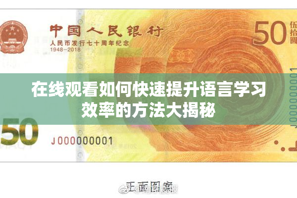 在线观看如何快速提升语言学习效率的方法大揭秘