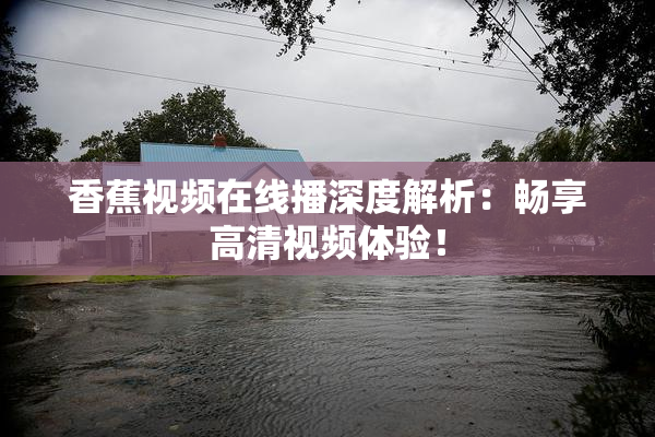 香蕉视频在线播深度解析：畅享高清视频体验！